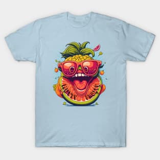 Tropical Bliss: The Nutty Fruity Fusion with a Big Smile T-Shirt